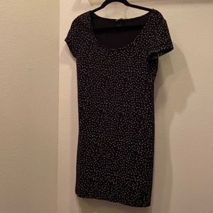 H&M Basics Black Polka Dot Bodycon Tshirt Dress